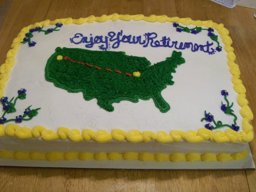 Retirement Travel Cake