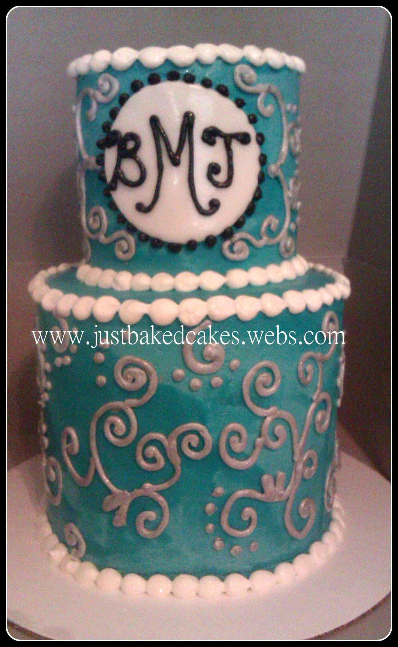 Silver Bridal Shower Cake