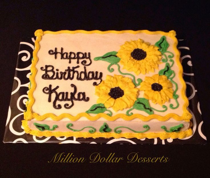 13 Photos of Sunflower Sheet Cakes Fall