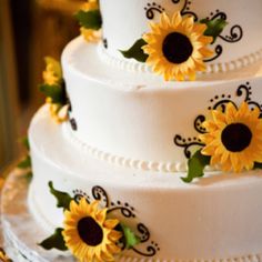 Sunflower Wedding Cake Designs