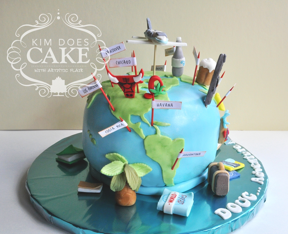 Travel Retirement Theme Cake