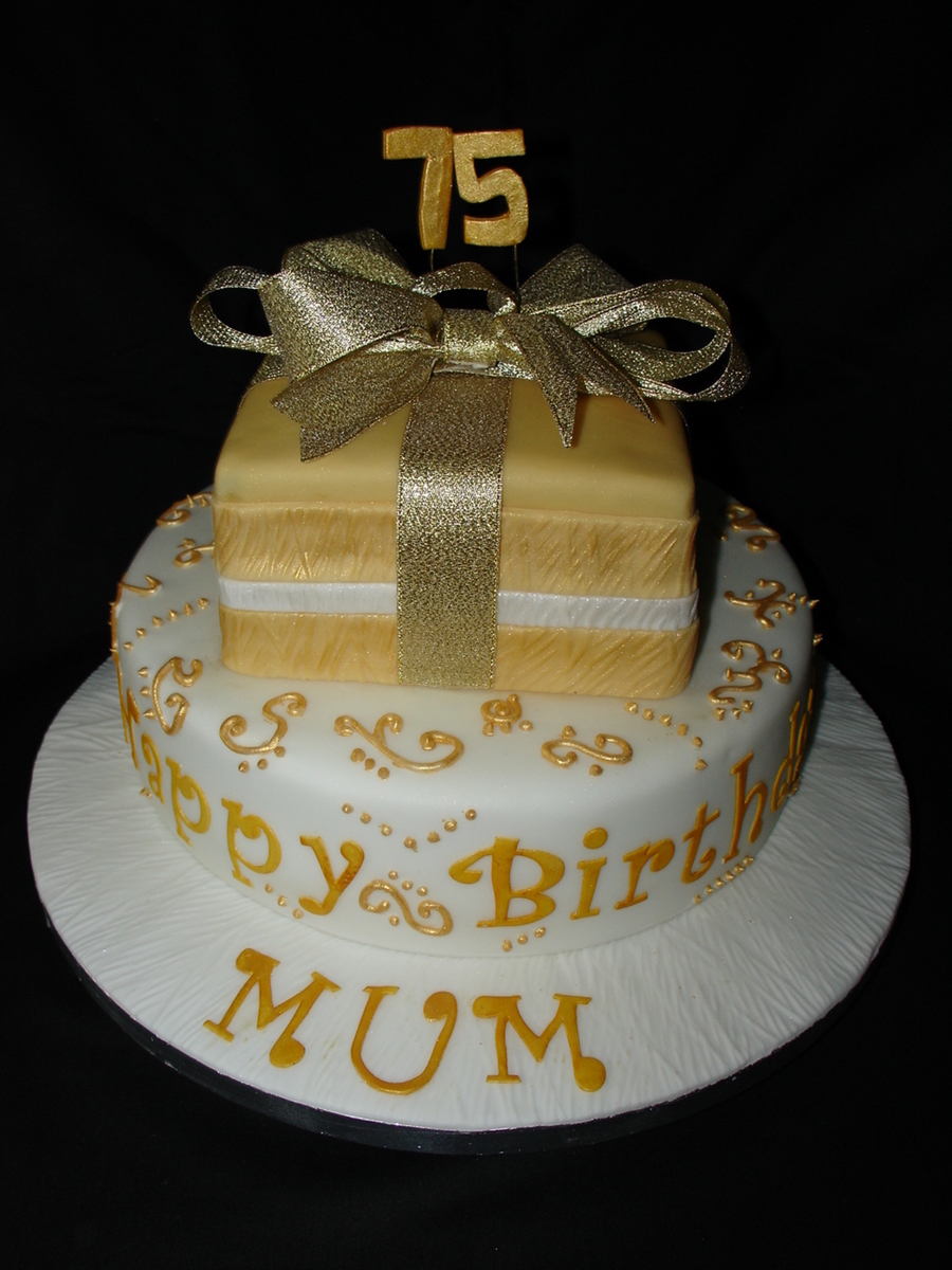 White and Gold Birthday Cakes