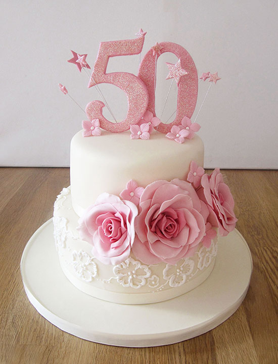 7 Photos of 50th Wedding Anniversary Cakes Pink Roses