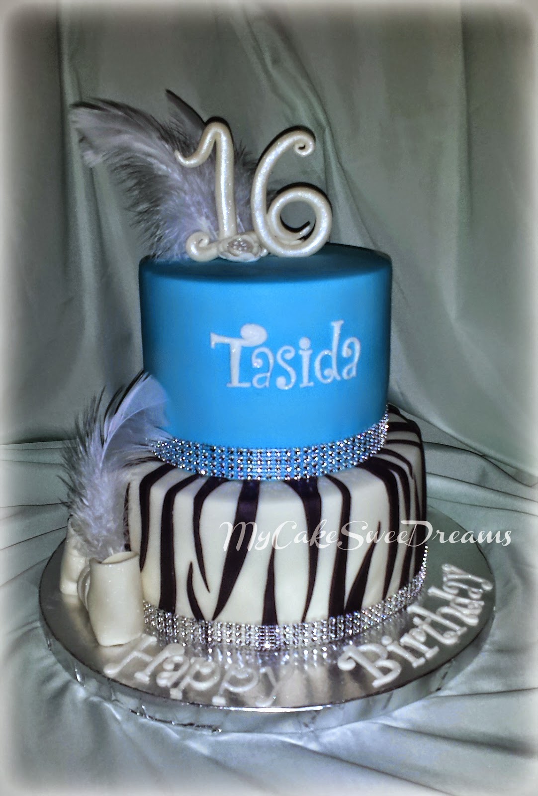 Blue Sweet 16 Birthday Cakes