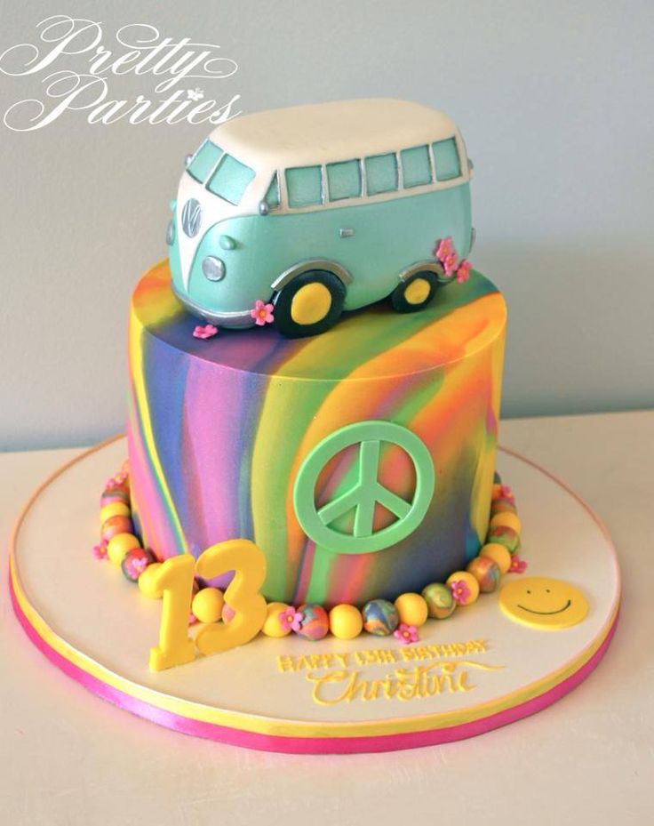 Hippie Birthday Cake