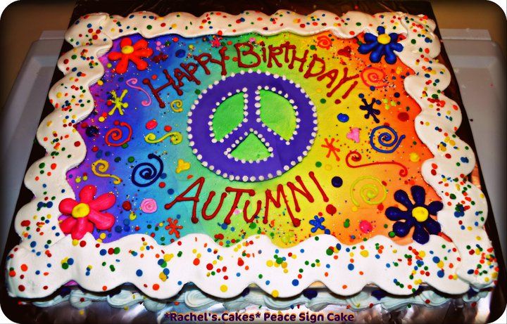 Hippie Peace Birthday Cake