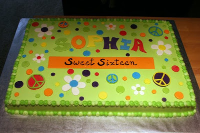 Hippie Sheet Birthday Cakes