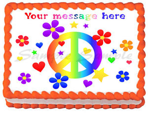 Peace Sign Edible Cake Decoration