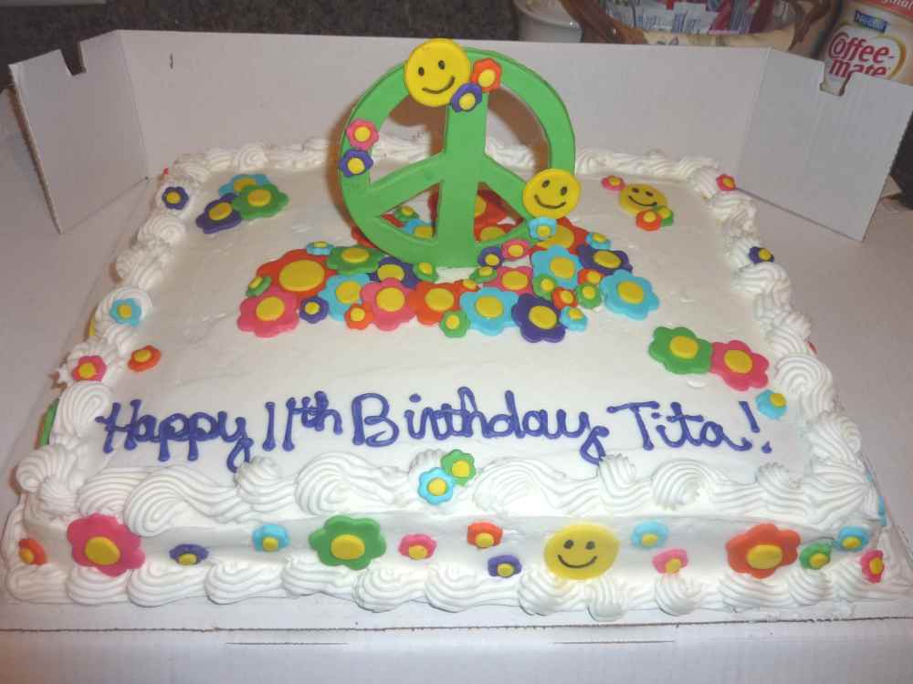 Peace Theme Birthday Cake