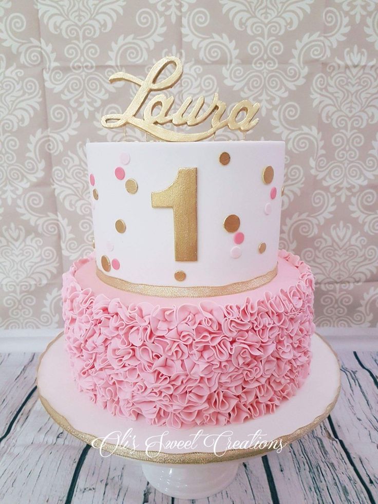 Pink and Gold Birthday Cake