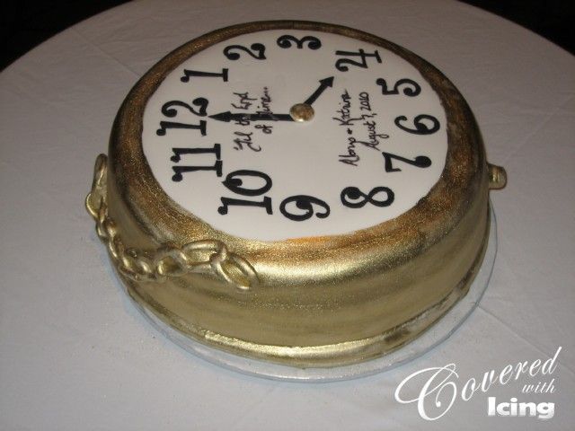 Retirement Cake with Clock