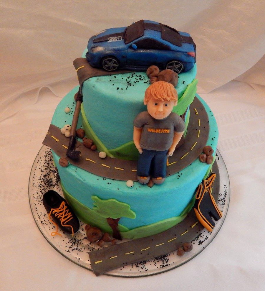 Sweet 16 Boy Birthday Cake