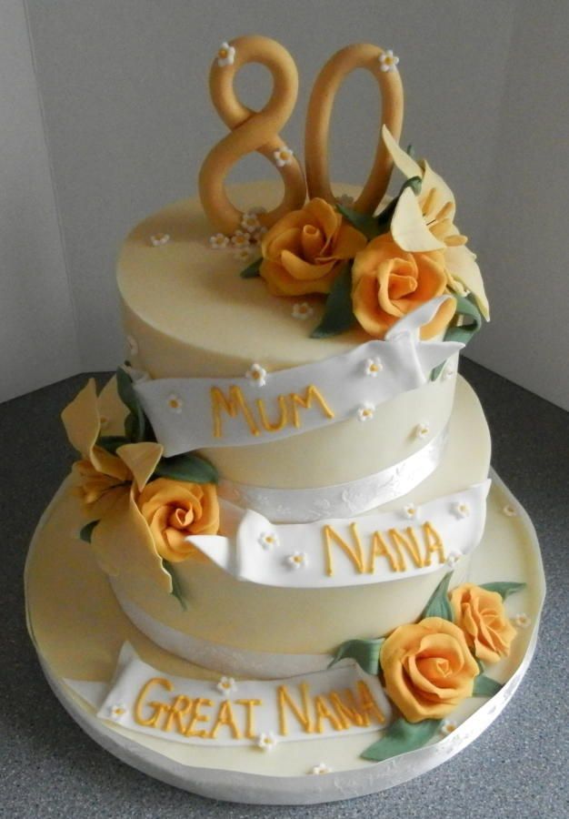 10 80th Birthday Cakes For Mom Photo 80th Birthday Cakes Designs For 