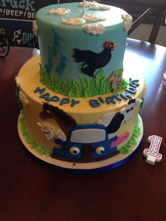 Little Blue Truck Birthday Cake