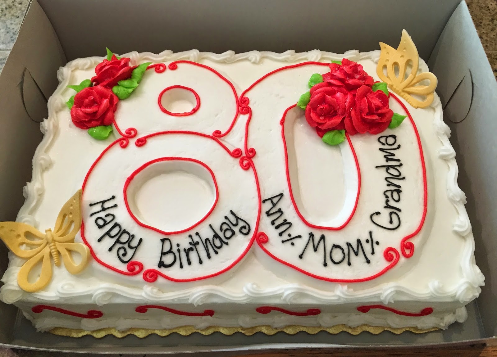 Mom 80th Birthday Cake