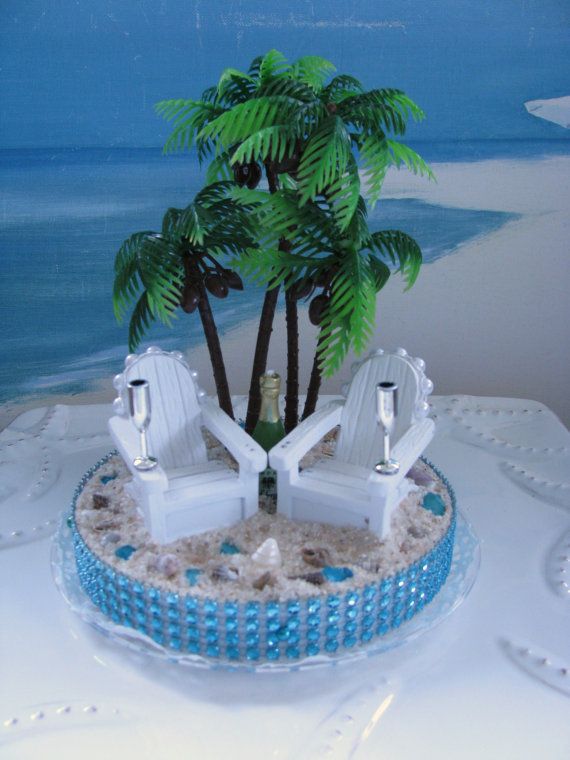 Palm Beach Wedding Cake Topper