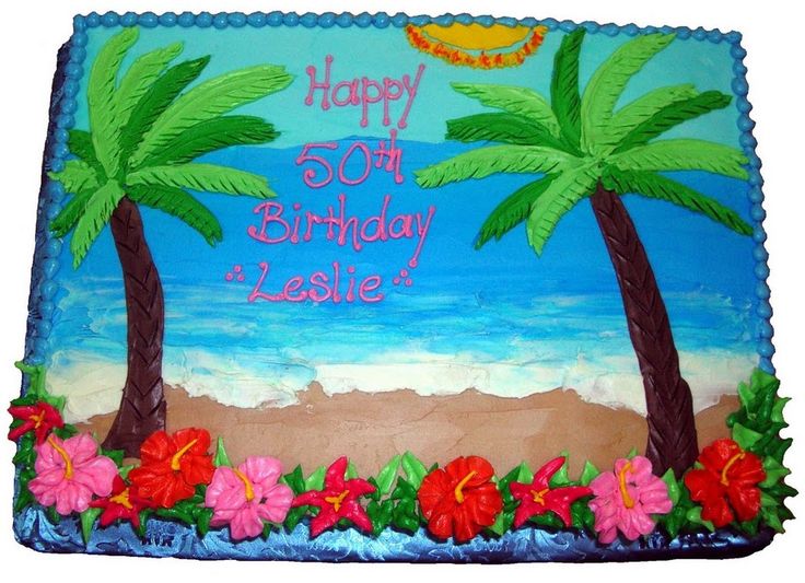 12 Photos of Sheet Cakes With Palm Trees