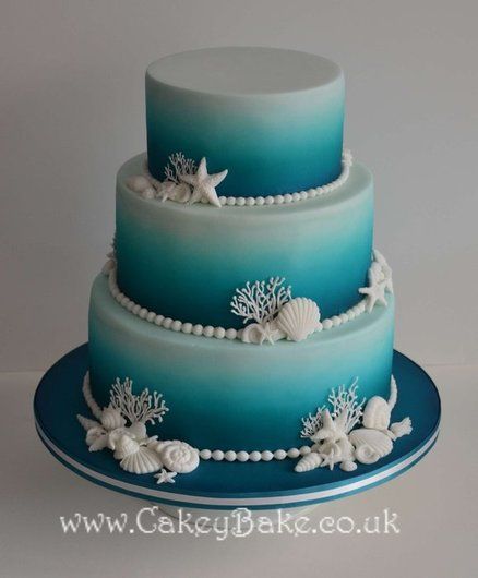 Beach Themed Wedding Cake