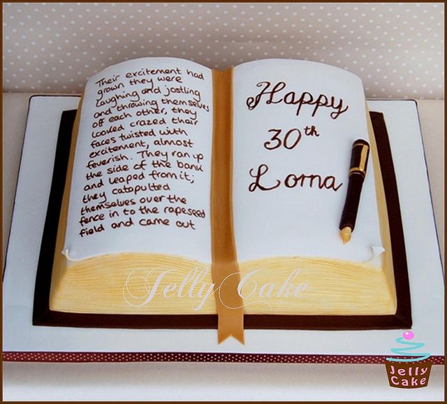 Open Book Birthday Cake