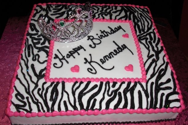 Pink Black and White Sheet Cake