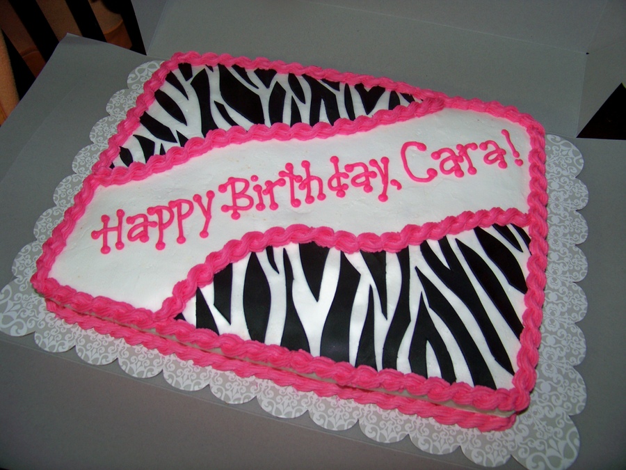 11 Photos of Girls Zebra Sheet Cakes