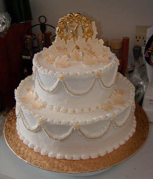 50th Golden Wedding Anniversary Cake