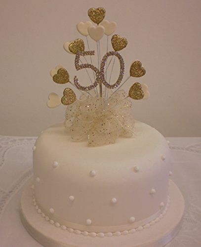 50th Wedding Anniversary Cake Decorations