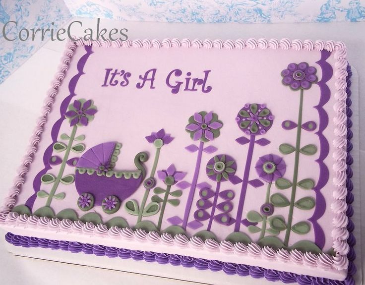 Blue Baby Shower Sheet Cake