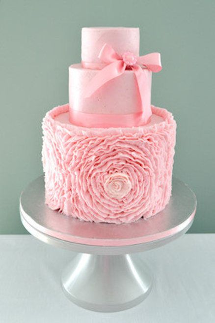 Buttercream Cake Ruffles and Roses