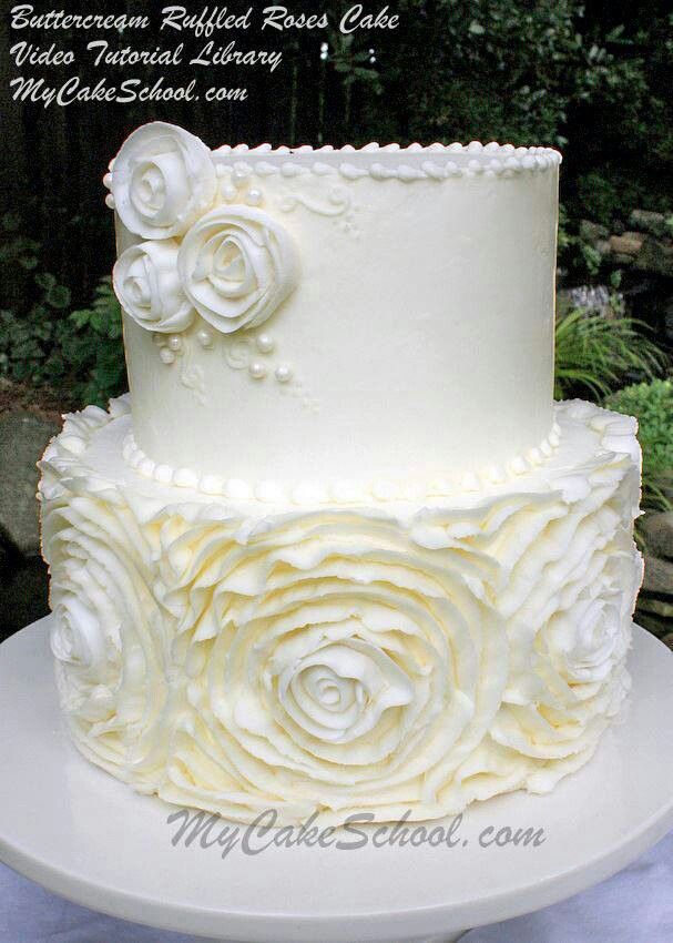 Buttercream Ruffled Roses Cake