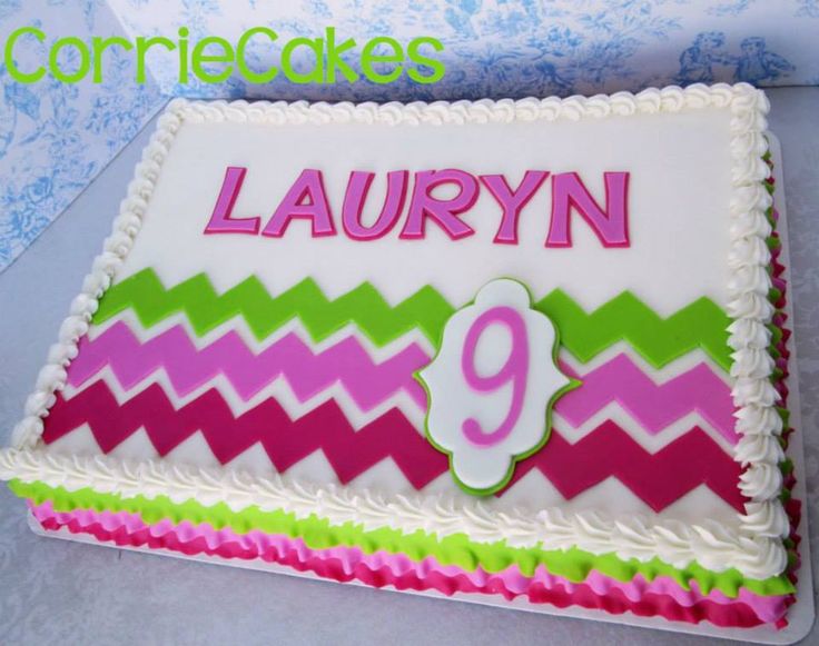 Chevron Sheet Cake Designs