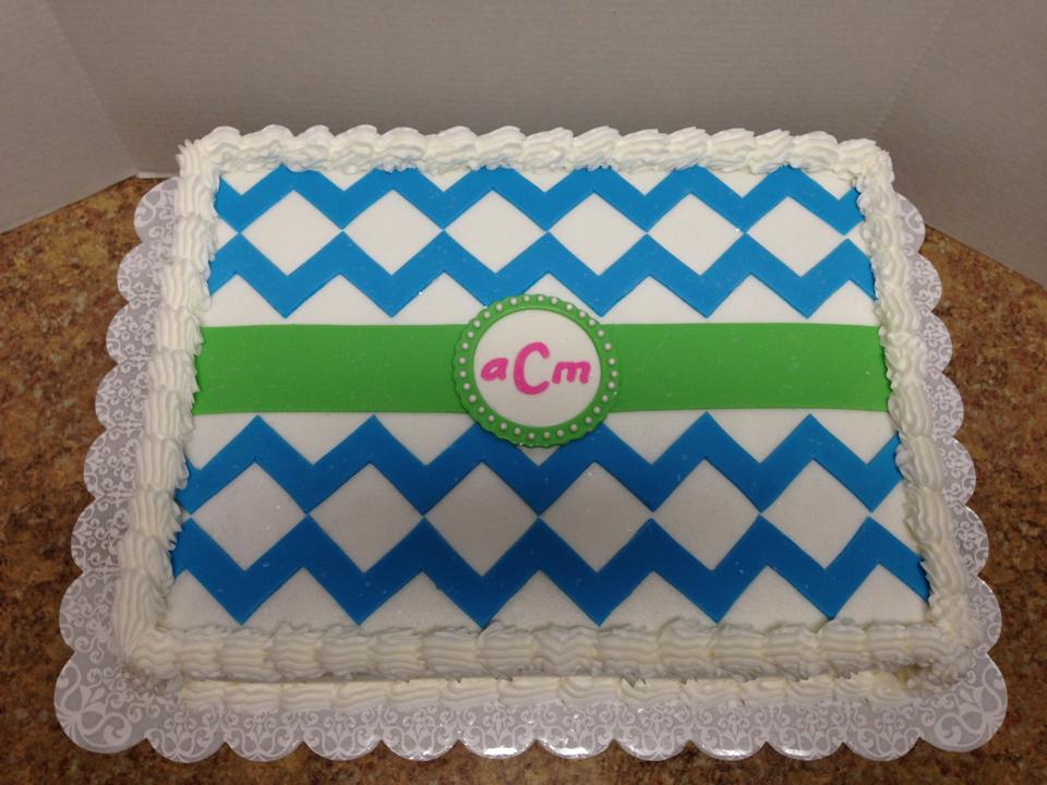 Chevron Sheet Cake