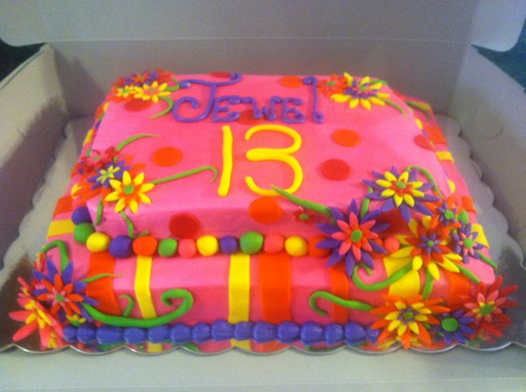 Neon Birthday Sheet Cakes