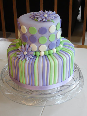 Purple and Green Bridal Shower Cakes