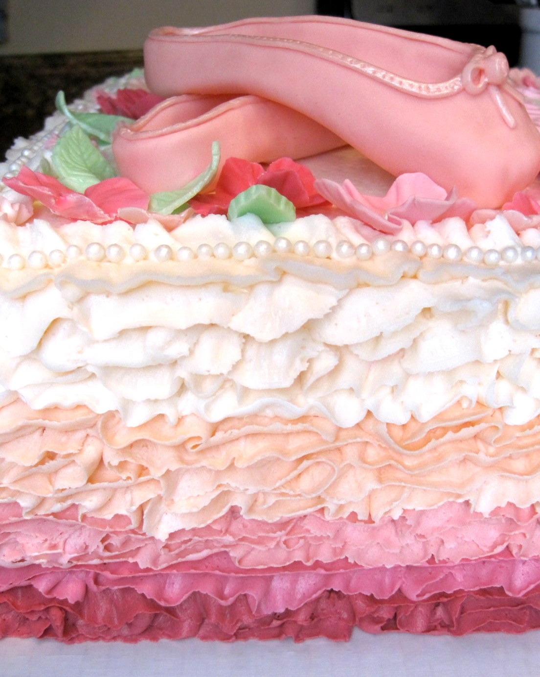 Ruffle Sheet Cake