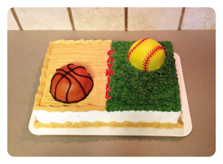 Softball and Basketball Sheet Cake