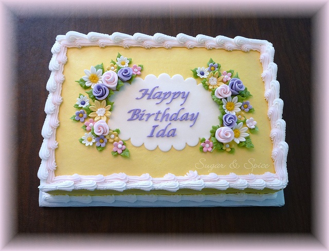 Birthday Sheet Cake with Flowers