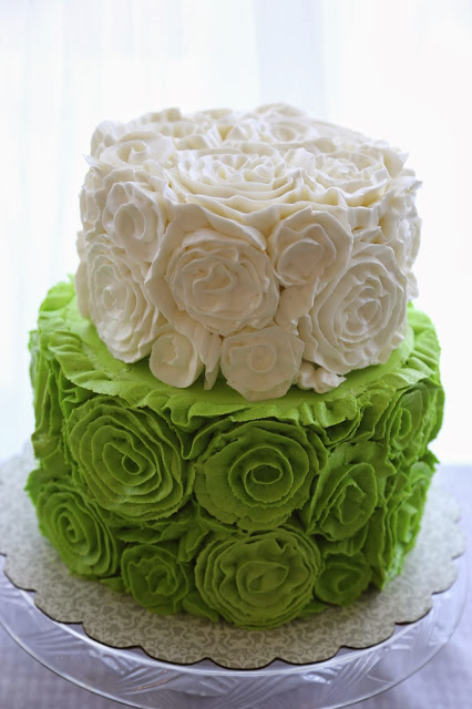 10 Photos of Rosette Ruffle And Sheet Cakes