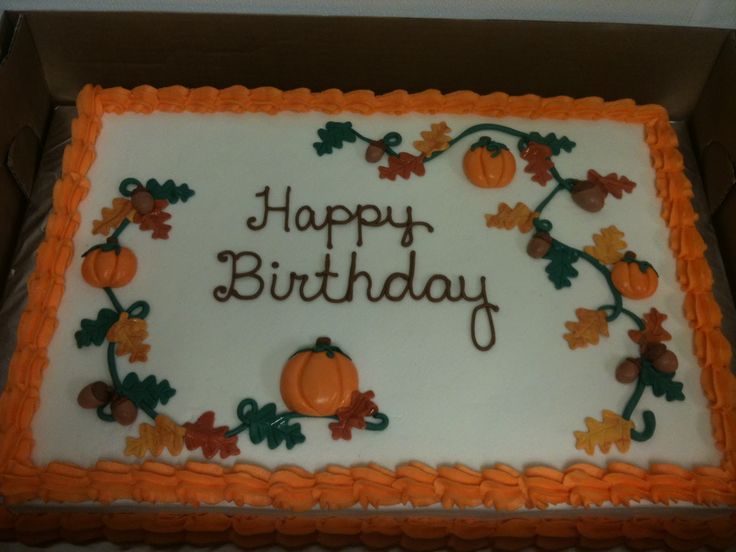 Fall Themed Sheet Birthday Cake