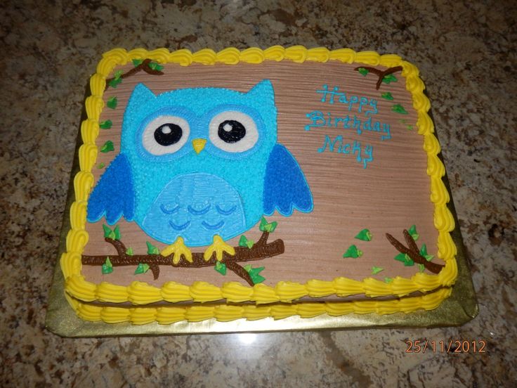 Owl Sheet Cake