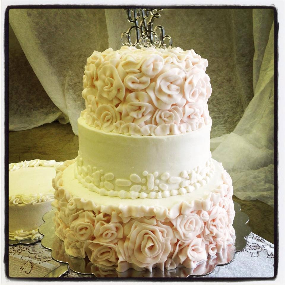 Pink Ruffle Rosette Cake