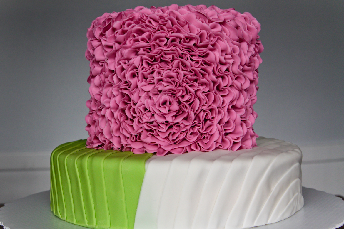 Ruffle Rosette Wedding Cake