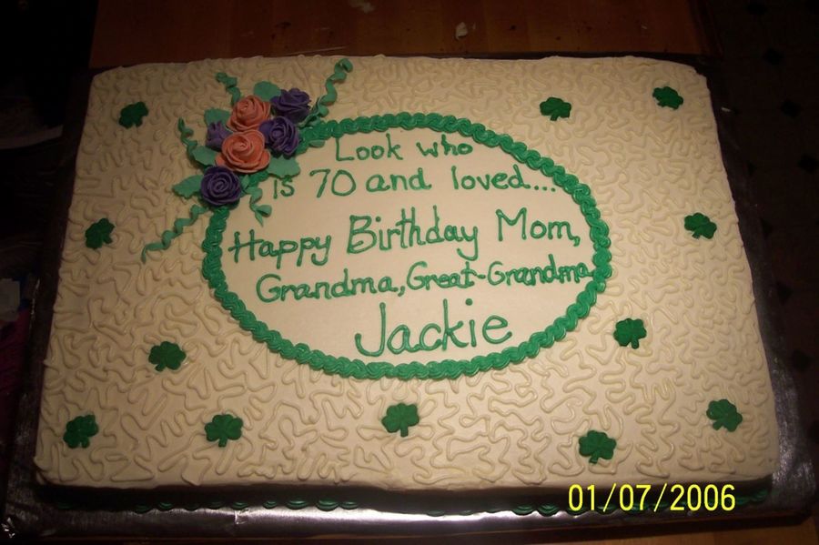 Funny 70th Birthday Sheet Cakes