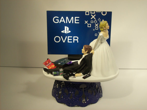 Funny Video Game Wedding Cake Topper