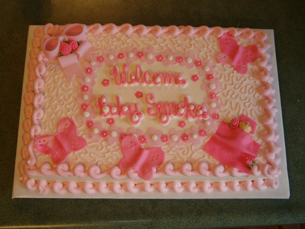 Girl Baby Shower Sheet Cake