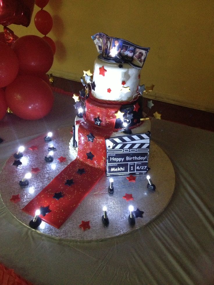 Red Carpet Hollywood Theme Cake