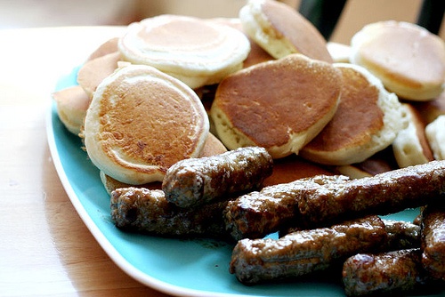 Silver Dollar Pancakes and Sausage Links