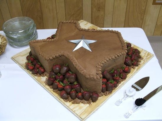 Texas Shaped Grooms Cake