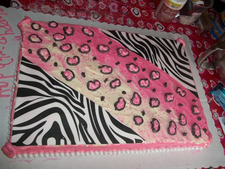 Animal Print Birthday Sheet Cakes