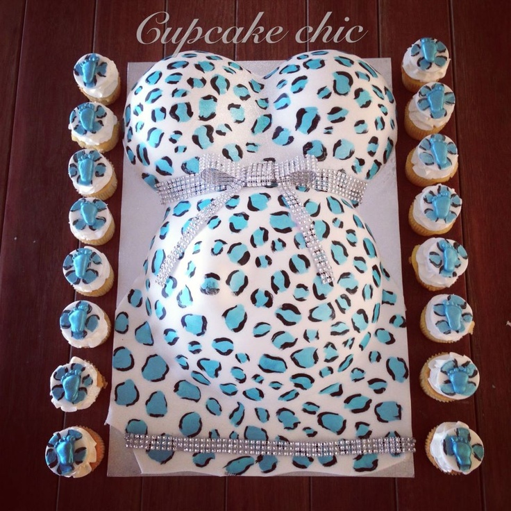 Blue Leopard Print Cake